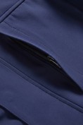 Купить Ветровка мужская софтшелл виндстоппер с капюшоном спортивная темно-синего цвета 9617_1TS, фото 21