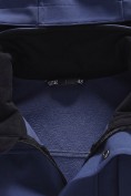 Купить Ветровка мужская софтшелл виндстоппер с капюшоном спортивная темно-синего цвета 9617_1TS, фото 23
