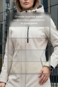 Купить Парка женская софтшелл виндстоппер удлинённая с капюшоном белого цвета 9618_1Bl, фото 4