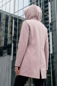 Купить Парка женская софтшелл виндстоппер удлинённая с капюшоном розового цвета 9618_1R, фото 2