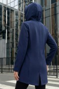 Купить Парка женская софтшелл виндстоппер удлинённая с капюшоном темно-синего цвета 9618_1TS, фото 3