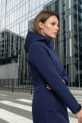 Купить Парка женская софтшелл виндстоппер удлинённая с капюшоном темно-синего цвета 9618_1TS, фото 2