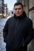 Купить Мужская куртка виндстоппер больших размеров спортивный черного цвета 9619_1Ch