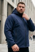 Купить Мужская куртка виндстоппер больших размеров спортивный темно-синего цвета 9619_1TS