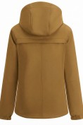Купить Ветровка женская софтшелл большого размера с капюшоном ветрозащитная горчичного цвета 9620_1G, фото 4