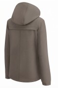 Купить Ветровка женская софтшелл большого размера с капюшоном ветрозащитная светло-коричневого цвета 9620_1SK, фото 8