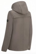 Купить Ветровка женская софтшелл большого размера с капюшоном ветрозащитная светло-коричневого цвета 9620_1SK, фото 9