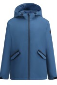 Купить Ветровка женская софтшелл большого размера с капюшоном ветрозащитная синего цвета 9620_1S, фото 4