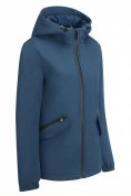Купить Ветровка женская софтшелл большого размера с капюшоном ветрозащитная синего цвета 9620_1S, фото 5