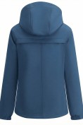 Купить Ветровка женская софтшелл большого размера с капюшоном ветрозащитная синего цвета 9620_1S, фото 7