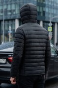 Купить Куртка мужская гибридная стёганая с капюшоном с графеновой подкладкой черного цвета 9621_1Ch, фото 6