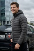 Купить Куртка мужская гибридная стёганая с капюшоном с графеновой подкладкой черного цвета 9621_1Ch, фото 5