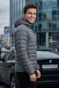 Купить Куртка мужская гибридная стёганая с капюшоном с графеновой подкладкой темно-серого цвета 9621_1TC, фото 5