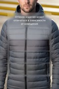 Купить Куртка мужская гибридная стёганая с капюшоном с графеновой подкладкой темно-серого цвета 9621_1TC, фото 6