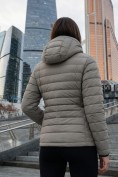 Купить Куртка женская гибридная стёганая с капюшоном с графеновой подкладкой бежевого цвета 9622_1B, фото 3