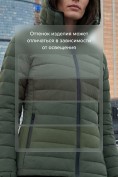 Купить Куртка женская гибридная стёганая с капюшоном с графеновой подкладкой цвета хаки 9622_1Kh, фото 4