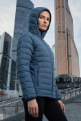 Купить Куртка женская гибридная стёганая с капюшоном с графеновой подкладкой синего цвета 9622_1S, фото 3