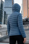 Купить Куртка женская гибридная стёганая с капюшоном с графеновой подкладкой синего цвета 9622_1S, фото 2