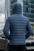 Купить Куртка мужская стёганая с капюшоном с графеновой подкладкой синего цвета 9623_1S, фото 3