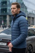 Купить Куртка мужская стёганая с капюшоном с графеновой подкладкой синего цвета 9623_1S, фото 2