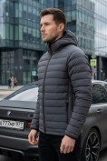 Купить Куртка мужская стёганая с капюшоном с графеновой подкладкой темно-серого цвета 9623_1TC, фото 2