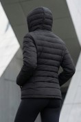 Купить Куртка женская стёганая с капюшоном с графеновой подкладкой черного цвета 9624_1Ch, фото 2
