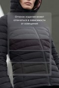Купить Куртка женская стёганая с капюшоном с графеновой подкладкой черного цвета 9624_1Ch, фото 4