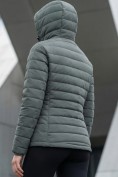 Купить Куртка женская стёганая с капюшоном с графеновой подкладкой цвета хаки 9624_1Kh, фото 2