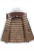 Купить Куртка женская стёганая с капюшоном с графеновой подкладкой светло-бежевого цвета 9624_1SB, фото 10