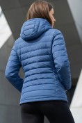 Купить Куртка женская стёганая с капюшоном с графеновой подкладкой синего цвета 9624_1S, фото 2