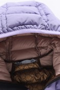 Купить Куртка женская стёганая с капюшоном с графеновой подкладкой сиреневого цвета 9624_1Sn, фото 13