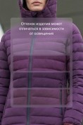 Купить Куртка женская стёганая с капюшоном с графеновой подкладкой темно-фиолетового цвета 9624_1TF, фото 4