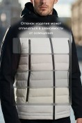 Купить Куртка мужская гибридная стёганая с капюшоном с графеновой подкладкой бежевого цвета 9627_1B, фото 3