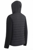 Купить Куртка мужская гибридная стёганая с капюшоном с графеновой подкладкой черного цвета 9627_1Ch, фото 8