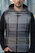 Купить Куртка мужская гибридная стёганая с капюшоном с графеновой подкладкой серого цвета 9627_1Sr, фото 4