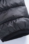 Купить Куртка женская удлинённая стёганая с капюшоном и графеновой подкладкой черного цвета 9628_1Ch, фото 15