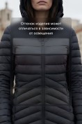 Купить Куртка женская удлинённая стёганая с капюшоном и графеновой подкладкой черного цвета 9628_1Ch, фото 4