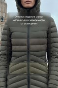 Купить Куртка женская удлинённая стёганая с капюшоном и графеновой подкладкой цвета хаки 9628_1Kh, фото 7