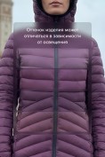 Купить Куртка женская удлинённая стёганая с капюшоном и графеновой подкладкой темно-фиолетового цвета 9628_1TF, фото 7
