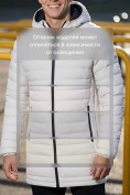 Купить Куртка мужская удлинённая стёганая с капюшоном и графеновой подкладкой бежевого цвета 9629_1B, фото 5