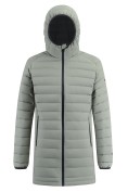 Купить Куртка мужская удлинённая стёганая с капюшоном и графеновой подкладкой зеленого цвета 9629_1Z, фото 5