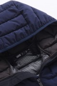 Купить Удлинённая стёганая куртка для мальчика с теплоотражающей подкладкой темно-синего цвета 9629_3TS, фото 9