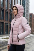 Купить Куртка женская гибридная стёганая с капюшоном с графеновой подкладкой розового цвета 9630_1R, фото 3