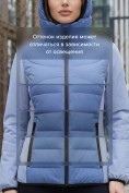 Купить Куртка женская гибридная стёганая с капюшоном с графеновой подкладкой синего цвета 9630_1S, фото 4