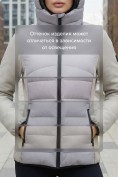 Купить Куртка женская гибридная стёганая с капюшоном с графеновой подкладкой серого цвета 9630_1Sr, фото 4