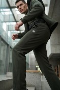 Купить Мужские утепленные брюки из софтшелла с флисом и регулируемым ремнем цвета хаки 9633_1Kh