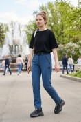 Купить Женские брюки из софтшелла с флисом и регулировкой талии синего цвета 9634_1S