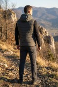 Купить Мужской лёгкий стёганый жилет Valianly с капюшоном цвета хаки 9635_1Kh, фото 3