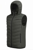 Купить Мужской лёгкий стёганый жилет Valianly с капюшоном цвета хаки 9635_1Kh, фото 5