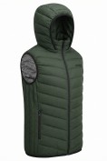 Купить Мужской лёгкий стёганый жилет Valianly с капюшоном цвета хаки 9635_1Kh, фото 6